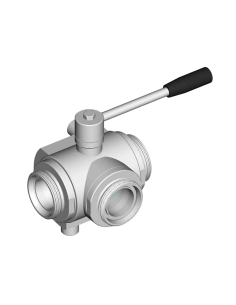 Heating Jacket 4G Ghidini - 3 Way (T) Ball Valve - 4 SEALS STANDARD SEALS - F DIN 11851 - HEATING JACKET - 300125C