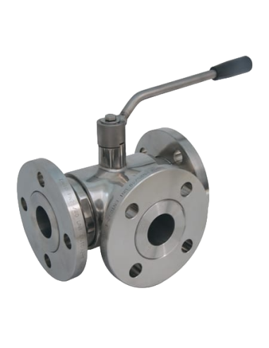 3-Way 4G Ghidini - 3 Way (T) Ball Valve - STANDARD SEALS REVOLVING THREADED FLANGES UNI EN 1092-1 - 300150