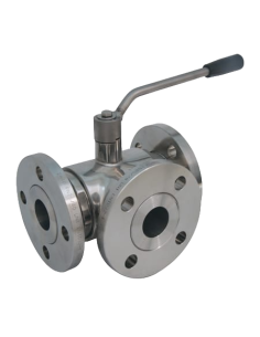 L-Bore 4G Ghidini - 3 Way (L) Ball Valve - STANDARD SEAL REVOLVING THREADED FLANGES UNI EN 1092-1 - 310150/C