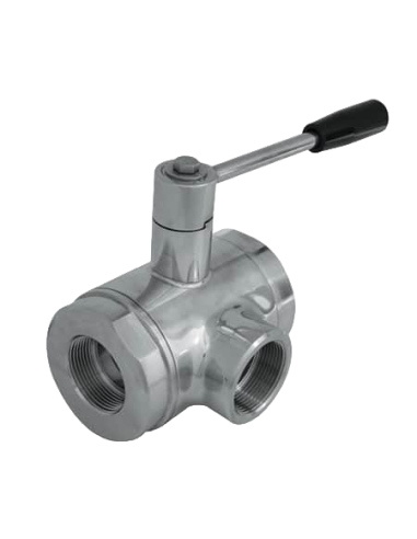 3-Way 4G Ghidini - 3 Way (L) Ball Valve - DIVERTING STANDARD SEALS - ISO 228 F - 350101