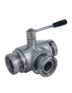 T-Bore 4G Ghidini - 3 Way (T) Ball Valve - 3 SEALS STANDARD SEALS - M DIN 11851 - 360127