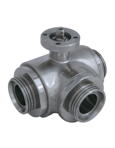 T-Bore 4G Ghidini - 3 Way (T) Ball Valve - 3 SEALS STANDARD SEALS - F DIN 11851 - 363025