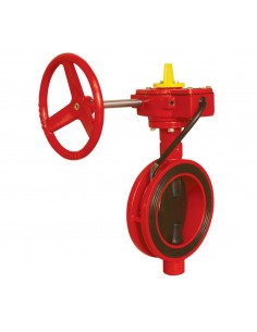 Genebre - Fire Protection Valve - Wafer type butterfly valve with gear-box and limit switch. PN 10/16. ANSI 150 lbs - 2113