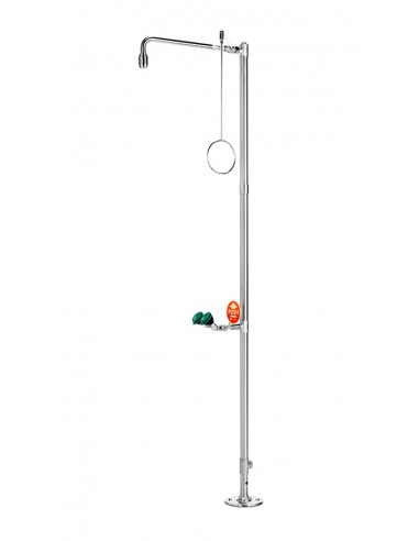 Freestanding Safety Showers B-Safety - PremiumLine - stainless steel, floor mounted, with eye shower - BR 832 095