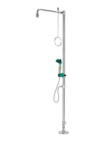 Freestanding Safety Showers B-Safety - PremiumLine - with hand-held eye shower with two spray heads 45° - BR 834 095