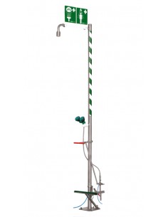 B-Safety - PremiumLine - self-draining body safety shower with eye shower - BR 832 195