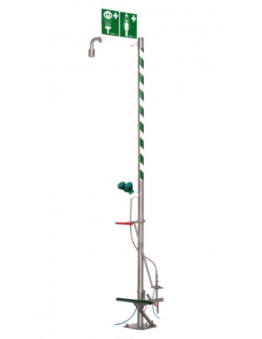 Safety Showers For Hot Climates B-Safety - PremiumLine - self-draining body safety shower with eye shower - BR 832 195