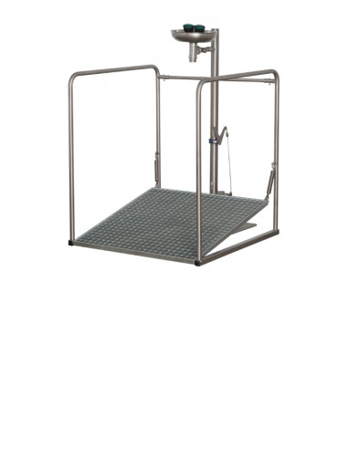 B-Safety - PremiumLine - eye shower station with protection cage, self-draining - BR 887 095