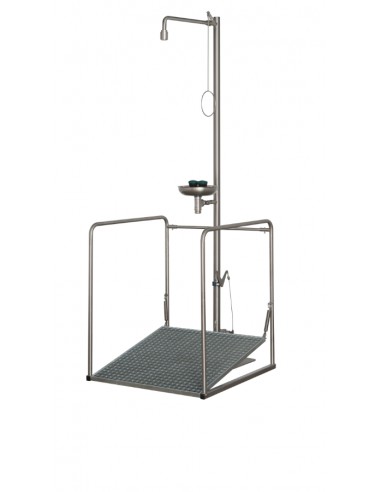 B-Safety - PremiumLine - eye shower/safety shower station with cage, self-draining - BR 886 095