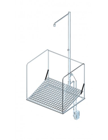 B-Safety - PremiumLine - frostprotected self-draining safety shower station with cage, underfloor actuation - BR 888 395