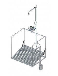 B-Safety - PremiumLine - frostprotected self-draining/safety shower station with cage, underfloor actuation - BR 886 395